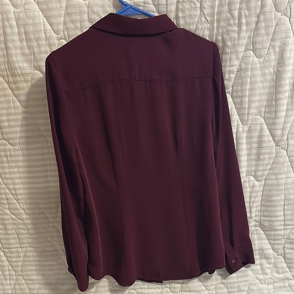 Chico's Red Ruffled Notched Collar Blouse - Picture 2 of 5